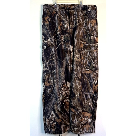 Scentlok Mossy Break Men L Fleece Camouflage Hunting Pants Brown Green Woodland - Picture 1 of 11